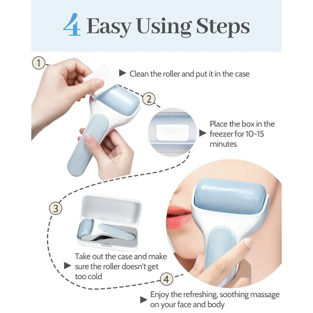 MORGLES Ice Roller for Face Premium Facial Roller Puffiness with Carry Case